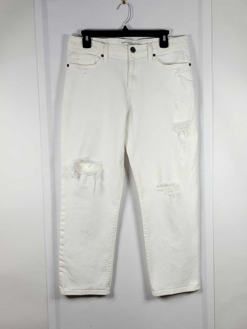 Banana Republic Women’s White Boyfriend Jeans #826